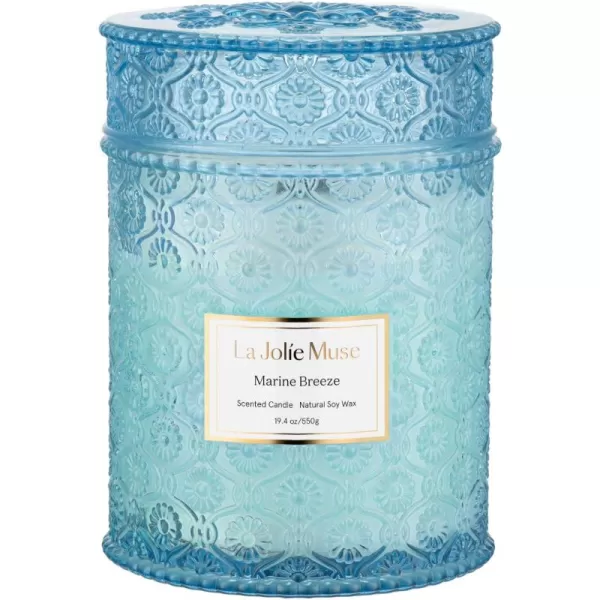 LA JOLIE MUSE Amber Scented Candle, 19oz Large Candle Gifts for Women, Wood Wicked Candle for Home Scented, Long Burning Glass Jar Candle