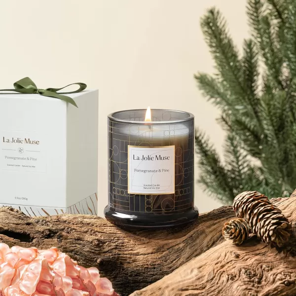 LA JOLIE MUSE Scented Candle, Fresh Linen Candle, Luxury Candle Gift with Gift Box, Aesthetic Candle for Aromatherapy, 70 Hours Burning Time, Natural Soy Candle, House Warming Gift for Women &amp; Men