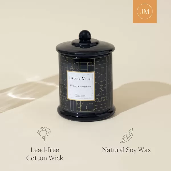 LA JOLIE MUSE Scented Candle, Fresh Linen Candle, Luxury Candle Gift with Gift Box, Aesthetic Candle for Aromatherapy, 70 Hours Burning Time, Natural Soy Candle, House Warming Gift for Women &amp; Men