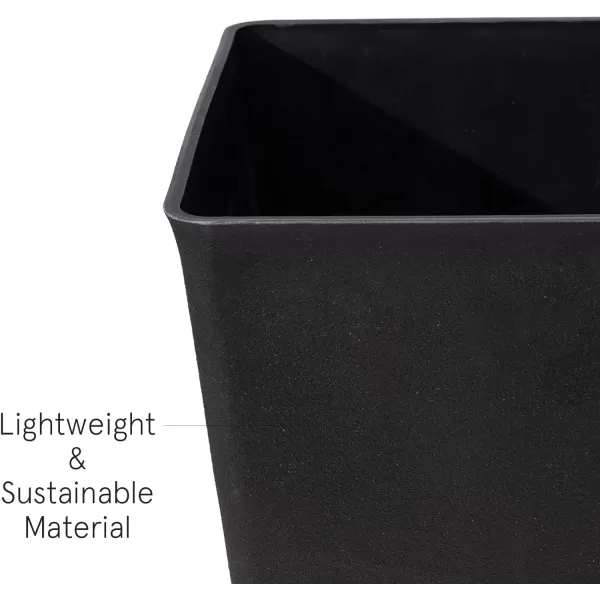 LA JOLIE MUSE 26 inch Tall Planters for Outdoor Plants,Set of 2 Tapered Planters with Trays,Iron Plastic Rectangular Tall Planters for Front Door, Patio and Deck