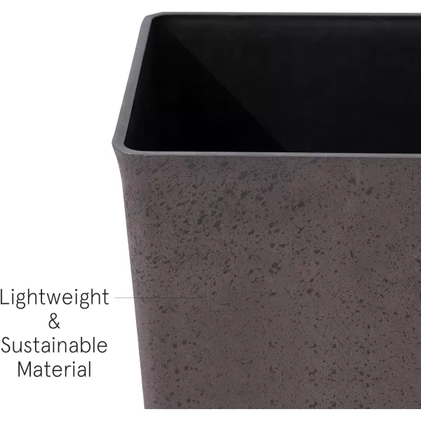 LA JOLIE MUSE 26 inch Tall Planters for Outdoor Plants,Set of 2 Tapered Planters with Trays,Iron Plastic Rectangular Tall Planters for Front Door, Patio and Deck