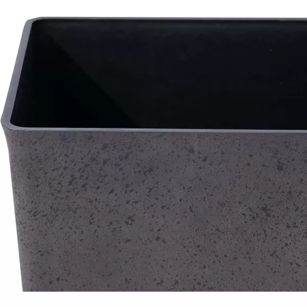 LA JOLIE MUSE 26 inch Tall Planters for Outdoor Plants,Set of 2 Tapered Planters with Trays,Iron Plastic Rectangular Tall Planters for Front Door, Patio and Deck