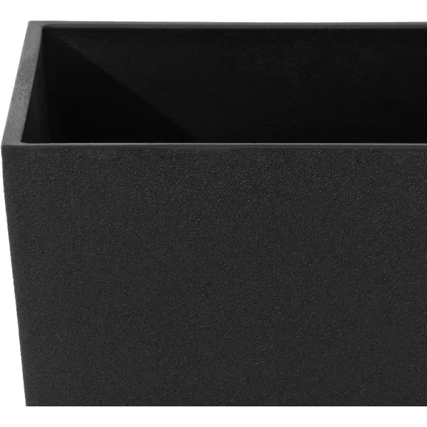 LA JOLIE MUSE 26 inch Tall Planters for Outdoor Plants,Set of 2 Tapered Planters with Trays,Iron Plastic Rectangular Tall Planters for Front Door, Patio and Deck