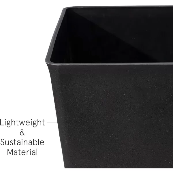LA JOLIE MUSE 26 inch Tall Planters for Outdoor Plants,Set of 2 Tapered Planters with Trays,Iron Plastic Rectangular Tall Planters for Front Door, Patio and Deck