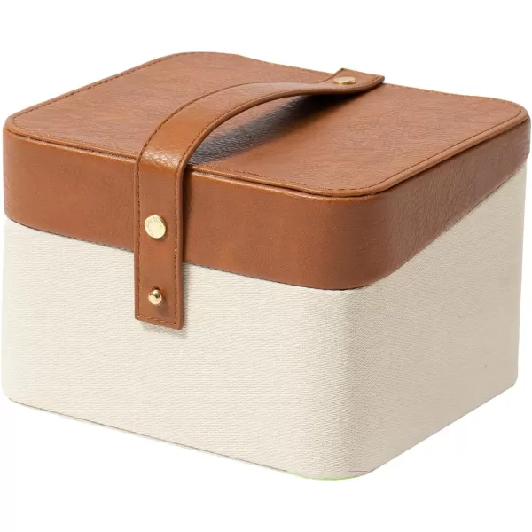 LA JOLIE MUSE Jewelry Organizer double square Box Travel Jewelry Case Jewelry Storage Box Travel Jewelry Box with Gift Box Black