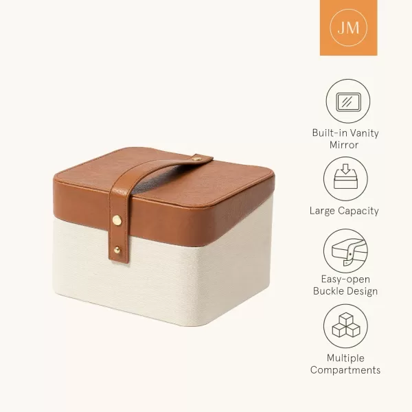 LA JOLIE MUSE Jewelry Organizer double square Box Travel Jewelry Case Jewelry Storage Box Travel Jewelry Box with Gift Box Black