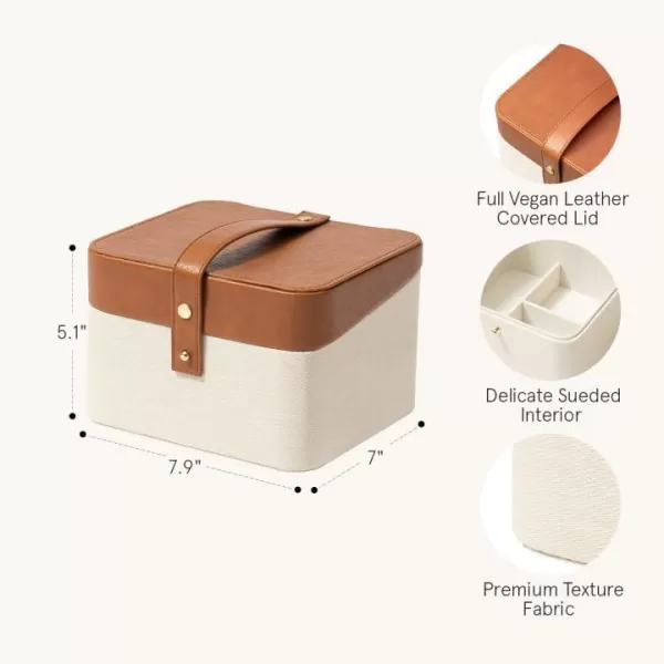 LA JOLIE MUSE Jewelry Organizer double square Box Travel Jewelry Case Jewelry Storage Box Travel Jewelry Box with Gift Box Black