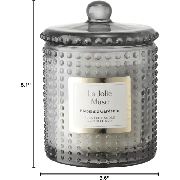 imageLA JOLIE MUSE Mandarin Matcha Candle Citrus Candles for Home Scented Luxury Glass Scented Candle Gifts 75 Hours Long Burning 10 ozBlooming Gardenia