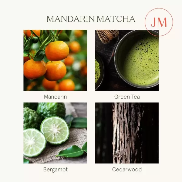 imageLA JOLIE MUSE Mandarin Matcha Candle Citrus Candles for Home Scented Luxury Glass Scented Candle Gifts 75 Hours Long Burning 10 ozMandarin Matcha