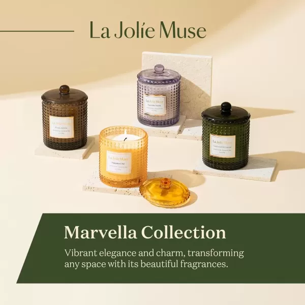 imageLA JOLIE MUSE Mandarin Matcha Candle Citrus Candles for Home Scented Luxury Glass Scented Candle Gifts 75 Hours Long Burning 10 ozPumpkin Chai