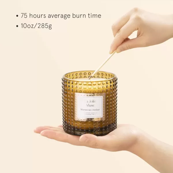 imageLA JOLIE MUSE Mandarin Matcha Candle Citrus Candles for Home Scented Luxury Glass Scented Candle Gifts 75 Hours Long Burning 10 ozSahara Amber