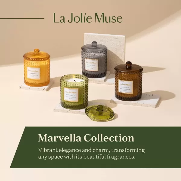 imageLA JOLIE MUSE Mandarin Matcha Candle Citrus Candles for Home Scented Luxury Glass Scented Candle Gifts 75 Hours Long Burning 10 ozStarlit Golden Fir