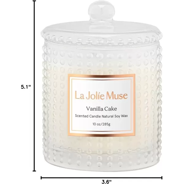 imageLA JOLIE MUSE Mandarin Matcha Candle Citrus Candles for Home Scented Luxury Glass Scented Candle Gifts 75 Hours Long Burning 10 ozVanilla Cake