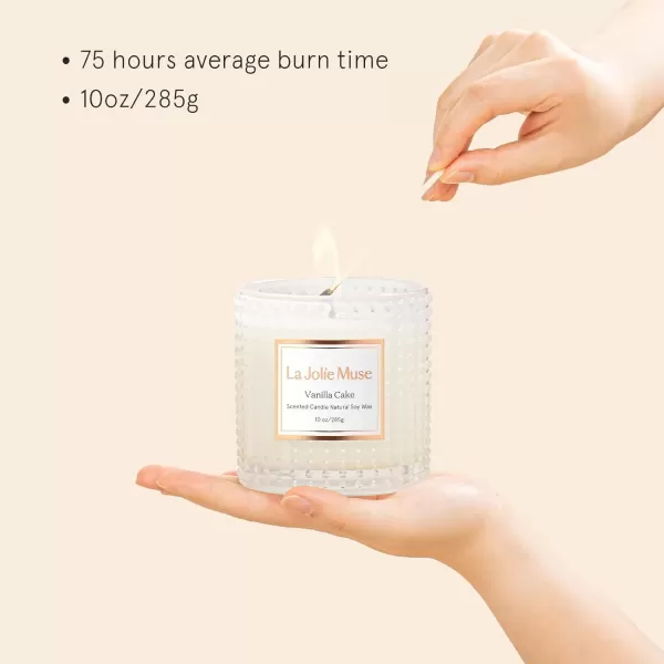 imageLA JOLIE MUSE Mandarin Matcha Candle Citrus Candles for Home Scented Luxury Glass Scented Candle Gifts 75 Hours Long Burning 10 ozVanilla Cake