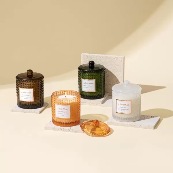 imageLA JOLIE MUSE Mandarin Matcha Candle Citrus Candles for Home Scented Luxury Glass Scented Candle Gifts 75 Hours Long Burning 10 ozVanilla Cake