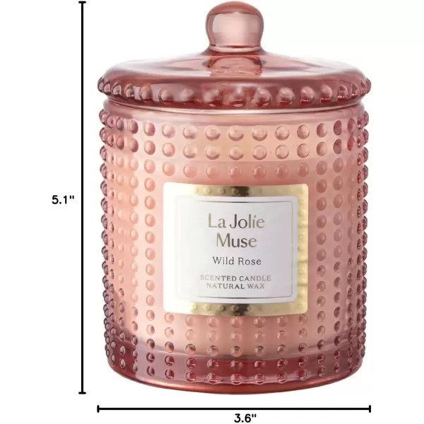 imageLA JOLIE MUSE Mandarin Matcha Candle Citrus Candles for Home Scented Luxury Glass Scented Candle Gifts 75 Hours Long Burning 10 ozWild Rose