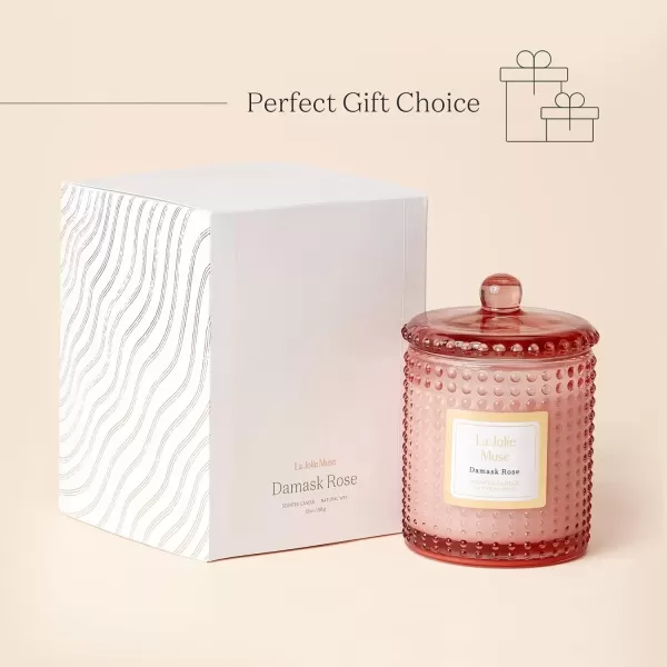 imageLA JOLIE MUSE Mandarin Matcha Candle Citrus Candles for Home Scented Luxury Glass Scented Candle Gifts 75 Hours Long Burning 10 ozWild Rose