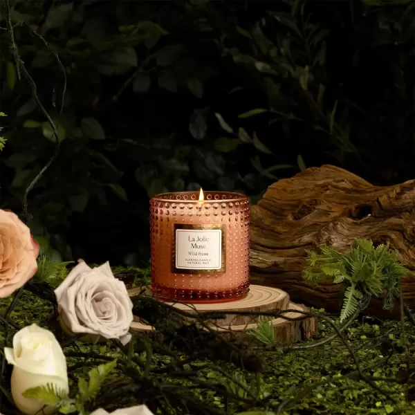 imageLA JOLIE MUSE Mandarin Matcha Candle Citrus Candles for Home Scented Luxury Glass Scented Candle Gifts 75 Hours Long Burning 10 ozWild Rose