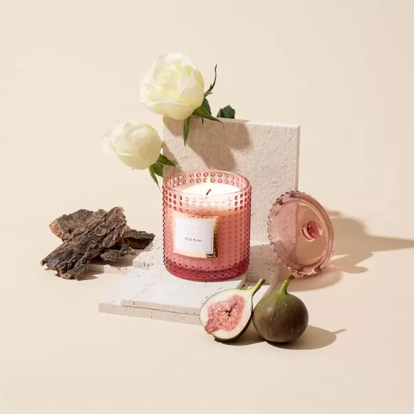 imageLA JOLIE MUSE Mandarin Matcha Candle Citrus Candles for Home Scented Luxury Glass Scented Candle Gifts 75 Hours Long Burning 10 ozWild Rose