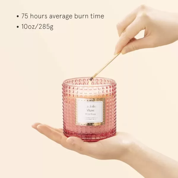 imageLA JOLIE MUSE Mandarin Matcha Candle Citrus Candles for Home Scented Luxury Glass Scented Candle Gifts 75 Hours Long Burning 10 ozWild Rose
