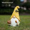 imageLA JOLIE MUSE 113 Solar Gnomes Garden StatuesResin Bee Garden Gnomes Figurine Holding Honey Jar with Solar Lights Outdoor Gnomes Decorations for Yard Patio Lawn Porch Garden Gifts for Mom