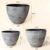 imageLA JOLIE MUSE 14211386 Inch PlantersSet of 3 IndoorOutdoor Round PlantersGrey Tree PlantersPlant Container with Drain HolesFlower Pots for Patio and Deck14211386 Rock Gray
