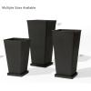 imageLA JOLIE MUSE 30 inch Tall Black Planters Set of 2IndoorOutdoor Rectanglar Large PlantersV Shaped Taper Planters for Front DoorBlack