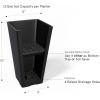 imageLA JOLIE MUSE 30 inch Tall Black Planters Set of 2IndoorOutdoor Rectanglar Large PlantersV Shaped Taper Planters for Front DoorBlack