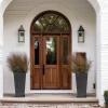 imageLA JOLIE MUSE 30 inch Tall Black Planters Set of 2IndoorOutdoor Rectanglar Large PlantersV Shaped Taper Planters for Front DoorConcrete Gray