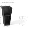 imageLA JOLIE MUSE 30 inch Tall Black Planters Set of 2IndoorOutdoor Rectanglar Large PlantersV Shaped Taper Planters for Front DoorConcrete Gray