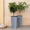 imageLA JOLIE MUSE 30 inch Tall Black Planters Set of 2IndoorOutdoor Rectanglar Large PlantersV Shaped Taper Planters for Front DoorGray