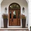 imageLA JOLIE MUSE 30 inch Tall Black Planters Set of 2IndoorOutdoor Rectanglar Large PlantersV Shaped Taper Planters for Front DoorIron