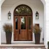 imageLA JOLIE MUSE 30 inch Tall Black Planters Set of 2IndoorOutdoor Rectanglar Large PlantersV Shaped Taper Planters for Front DoorIron