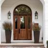 imageLA JOLIE MUSE 30 inch Tall Black Planters Set of 2IndoorOutdoor Rectanglar Large PlantersV Shaped Taper Planters for Front DoorIron