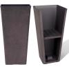 imageLA JOLIE MUSE 30 inch Tall Black Planters Set of 2IndoorOutdoor Rectanglar Large PlantersV Shaped Taper Planters for Front DoorIron