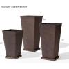 imageLA JOLIE MUSE 30 inch Tall Black Planters Set of 2IndoorOutdoor Rectanglar Large PlantersV Shaped Taper Planters for Front DoorIron