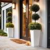 imageLA JOLIE MUSE 30 inch Tall Black Planters Set of 2IndoorOutdoor Rectanglar Large PlantersV Shaped Taper Planters for Front DoorWhite