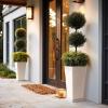 imageLA JOLIE MUSE 30 inch Tall Black Planters Set of 2IndoorOutdoor Rectanglar Large PlantersV Shaped Taper Planters for Front DoorWhite