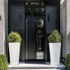 imageLA JOLIE MUSE 30 inch Tall Black Planters Set of 2IndoorOutdoor Rectanglar Large PlantersV Shaped Taper Planters for Front DoorWhite