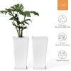 imageLA JOLIE MUSE 30 inch Tall Black Planters Set of 2IndoorOutdoor Rectanglar Large PlantersV Shaped Taper Planters for Front DoorWhite