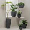 imageLA JOLIE MUSE Flower Pots Outdoor Garden Planters Indoor Plant Pots with Drainage Holes Plastic Marble Pattern Grey Set 2 86  75 InchSpeckled Black