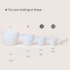 imageLA JOLIE MUSE Flower Pots Outdoor Garden Planters Indoor Plant Pots with Drainage Holes Plastic Marble Pattern Grey Set 2 86  75 InchSpeckled White