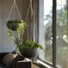 imageLA JOLIE MUSE Hanging Planters for Outdoor Plants Large Hanging Planter with Drain Holes Outdoor Hanging Flower Pots White Stone Honeycomb 132 Inch Set of 2Black