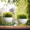 imageLA JOLIE MUSE Hanging Planters for Outdoor Plants Large Hanging Planter with Drain Holes Outdoor Hanging Flower Pots White Stone Honeycomb 132 Inch Set of 2White