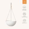 imageLA JOLIE MUSE Hanging Planters for Outdoor Plants Large Hanging Planter with Drain Holes Outdoor Hanging Flower Pots White Stone Honeycomb 132 Inch Set of 2White