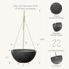 imageLA JOLIE MUSE Hanging Planters for Outdoor Plants Large Hanging Planter with Drain Holes Outdoor Hanging Flower Pots White Stone Honeycomb 132 Inch Set of 2Black