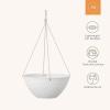imageLA JOLIE MUSE Hanging Planters for Outdoor Plants Large Hanging Planter with Drain Holes Outdoor Hanging Flower Pots White Stone Honeycomb 132 Inch Set of 2White