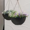imageLA JOLIE MUSE Large Hanging Planters for Outdoor Plants  Hanging Flower Pots Weathered Gray 132 Inch Set of 2Black