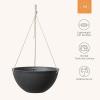imageLA JOLIE MUSE Large Hanging Planters for Outdoor Plants  Hanging Flower Pots Weathered Gray 132 Inch Set of 2Black