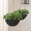 imageLA JOLIE MUSE Large Hanging Planters for Outdoor Plants  Hanging Flower Pots Weathered Gray 132 Inch Set of 2Black